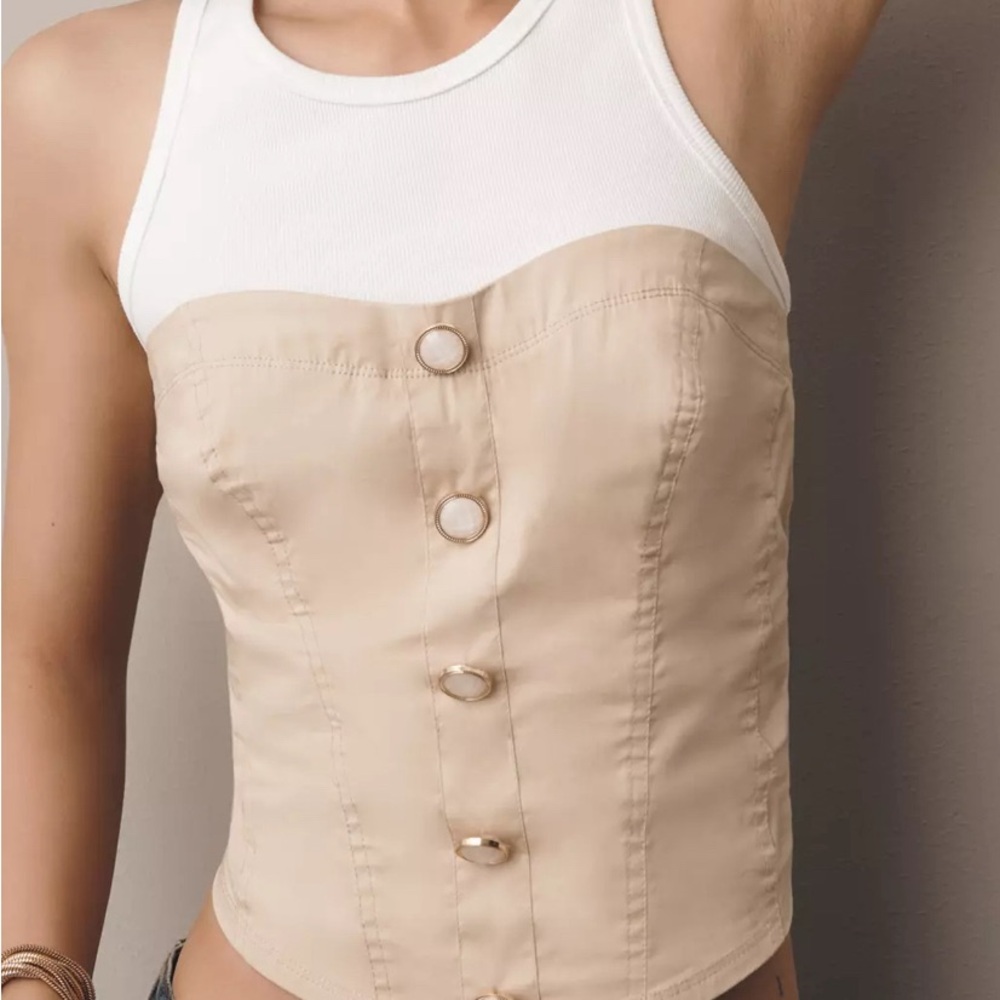 Anthropologie Porridge Corset Twofer Tank sz XS